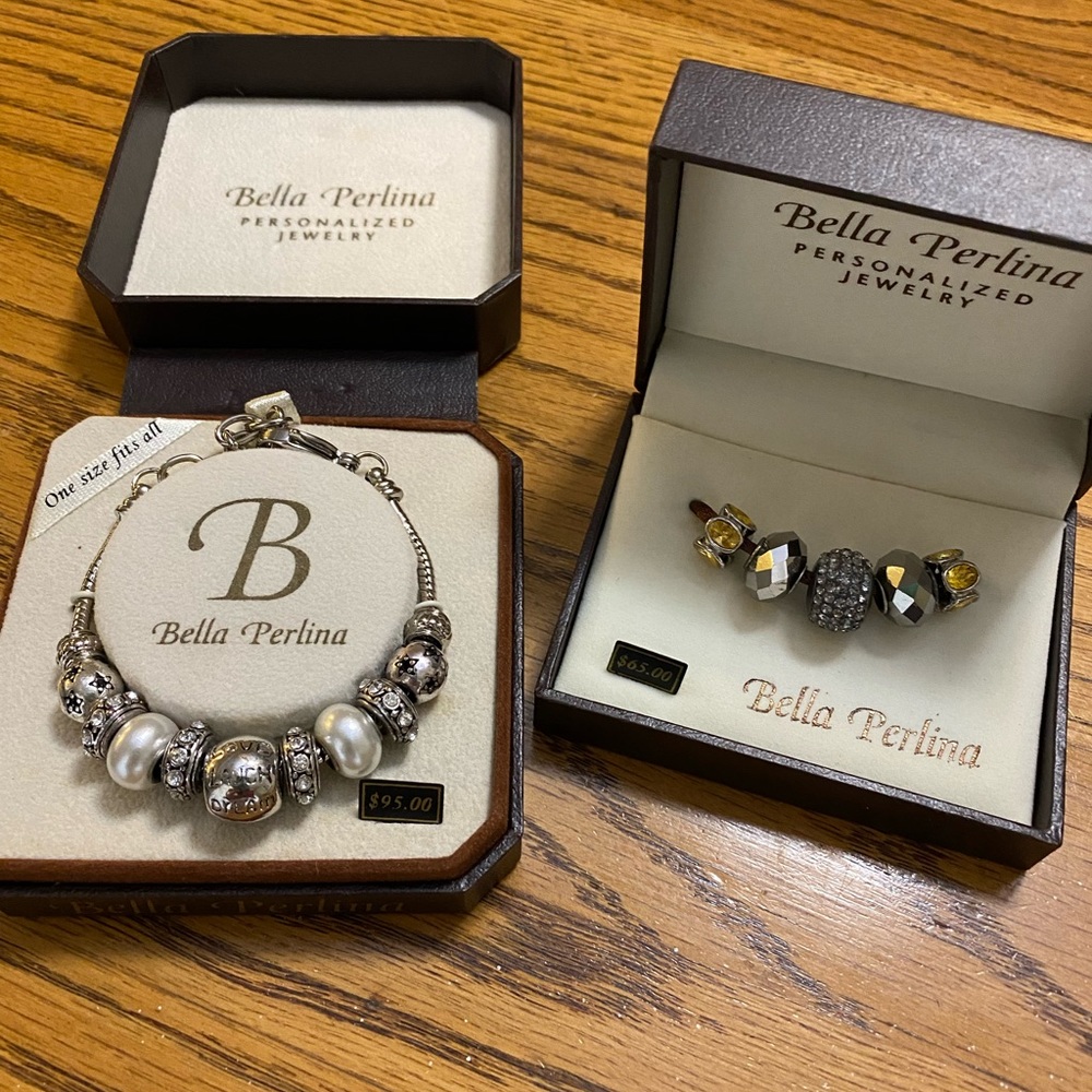 Wow! Bella Perlina Charm Bracelet plus Charms. New in box $160 retail